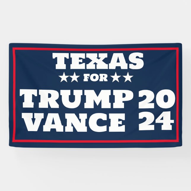 Banderoles Le Texas pour Trump Vance 2024 (Horizontal)