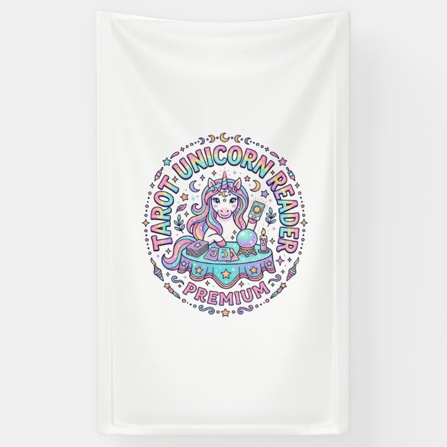 Banderoles Lecteur de Tarot Licorne Premium Impression Drôle  (Vertical)