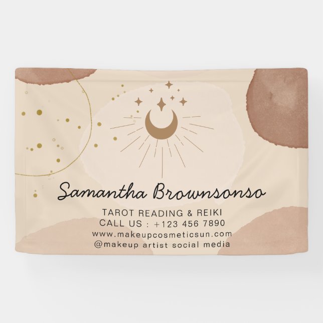 Banderoles LECTURE DE TAROT & REIKI Tonalité terrestre neutre (Horizontal)