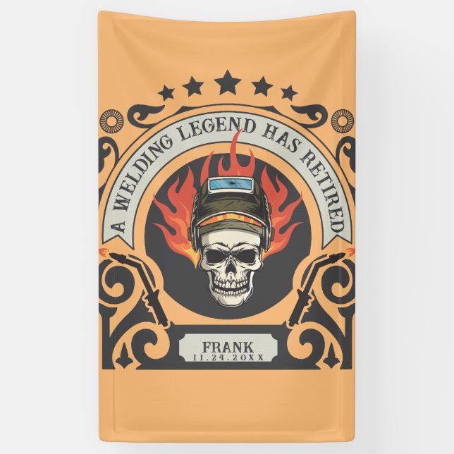 Banderoles Légende de soudage à la retraite personnalisée ajo (Vertical)