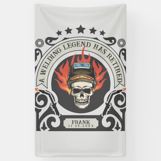 Banderoles Légende de soudage à la retraite personnalisée ajo (Vertical)