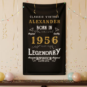 Banderoles Légende Vintage 70e Anniversaire Personnalisé 1956