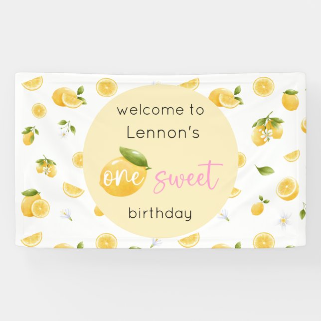 Banderoles Lemon One Sweet 1er anniversaire (Horizontal)