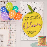 Banderoles Lemonade rose moderne 1er anniversaire Bienvenue<br><div class="desc">Celebrate in style with this trendy 1st birthday welcome banner. The design is easy to personalize with your special event wording and your guests will be thrilled when they see this fabulous banner.</div>