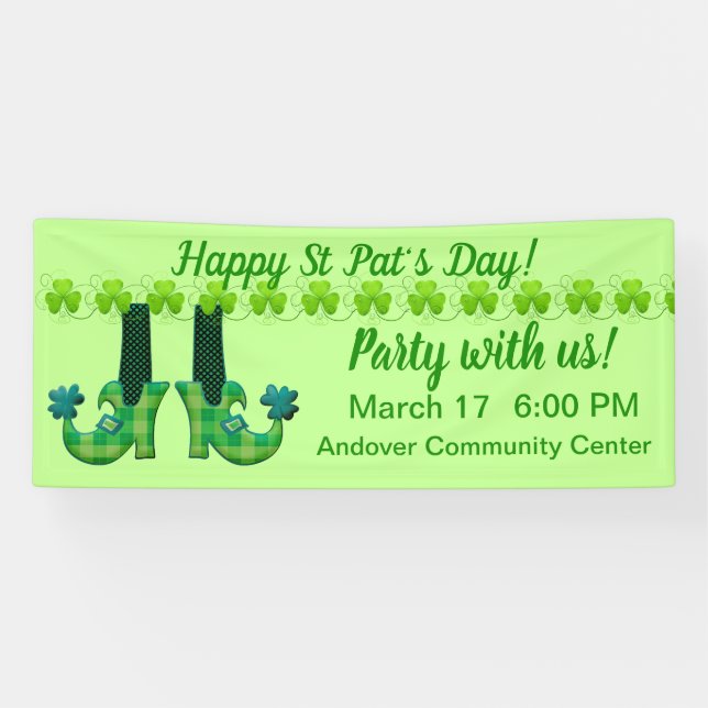 Banderoles Leprechaun Chaussures Saint Patrick's Day (Horizontal)