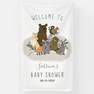 Banderoles Les animaux de forêt des Baby showers des bois son