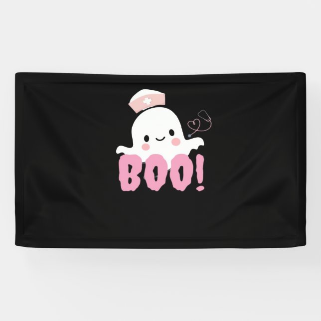 Banderoles Les Chemises Infirmières D'Halloween Femme Boo ! T (Horizontal)