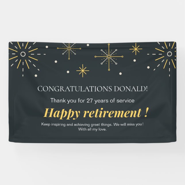 Banderoles Les feux d'artifice noirs et jaunes déclenchent la (Horizontal)