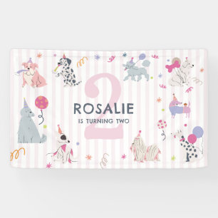 Banderoles Les filles Mignonnes Pastel Chien Anniversaire Fai