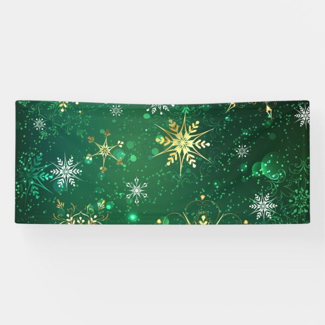 Banderoles Les flocons dorés de Noël sur l'Arrière - plan ver (Horizontal)