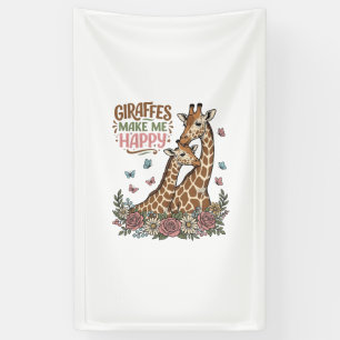 Banderoles Les girafes me rendent heureux design de chemise f