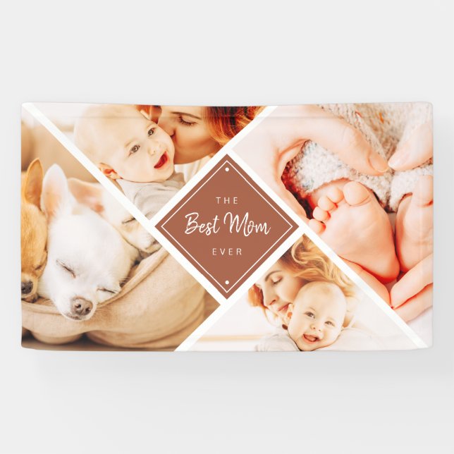 Banderoles Les photos de Best Maman Ever Modern Custom (Horizontal)