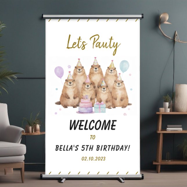 Banderoles Let’s Party Groundhog 5th Birthday – Fun Kids (Let’s Party Groundhog 5th Birthday – Fun Kids Banner)