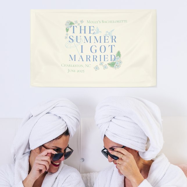 Banderoles L'été où je me suis marié - Bachelorette côtière (The Summer I Got Married banner with coastal font – perfect for bachelorette or bridal celebrations!)