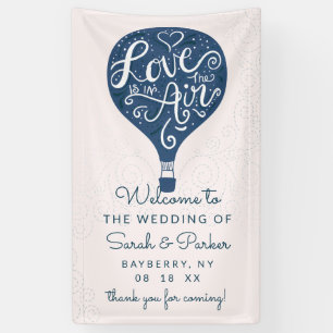 Banderoles Lettre main Marine Hot Air Balloon Mariage Bienven