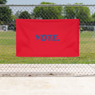 Banderoles Lettres bleues "Vote", arrière - plan rouge