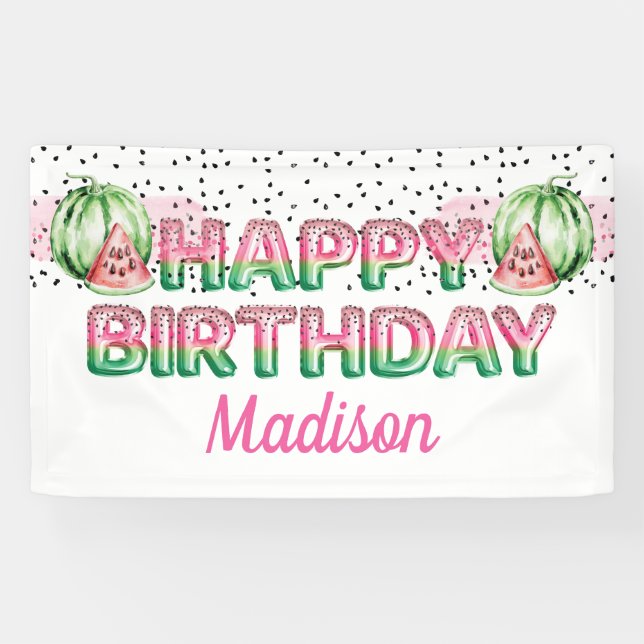 Banderoles Lettres Foil Balloon Melon Anniversaire personnali (Horizontal)