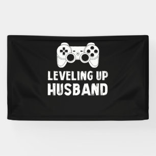 Banderoles Levelup To Husband pour les amateurs de jeux vidéo