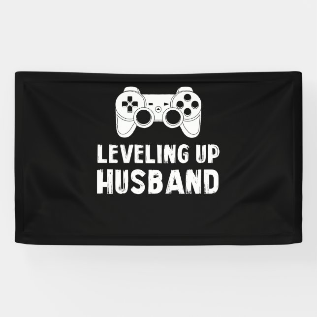 Banderoles Levelup To Husband pour les amateurs de jeux vidéo (Horizontal)