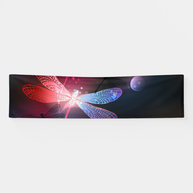 Banderoles libellule rouge brillante (Horizontal)