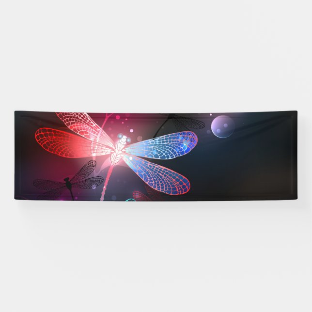 Banderoles libellule rouge brillante (Horizontal)