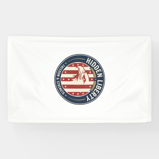 Banderoles Liberté Cachée Patriotique Illusion Optique Patrio (Horizontal)