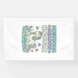 Banderoles Licorne Champignon Prairie Licorne T-Shirt Mode De