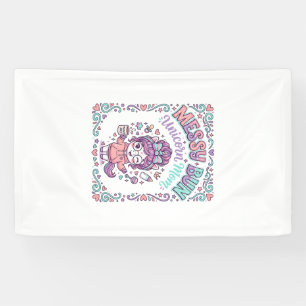 Banderoles Licorne Chignon Messy Maman Licorne Graphique Rétr