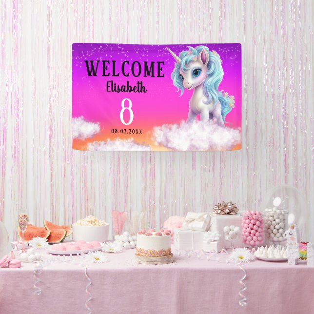 Banderoles Licorne Colorée d'Anniversaire (Fête)