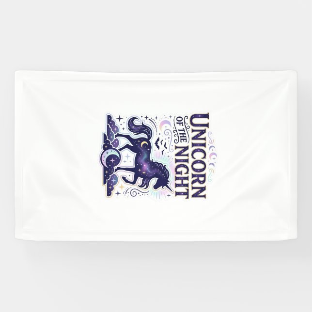 Banderoles Licorne de la conception graphique de nuit Zazzle  (Horizontal)
