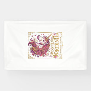 Banderoles Licorne en fleurs, création zazzle élégante_1