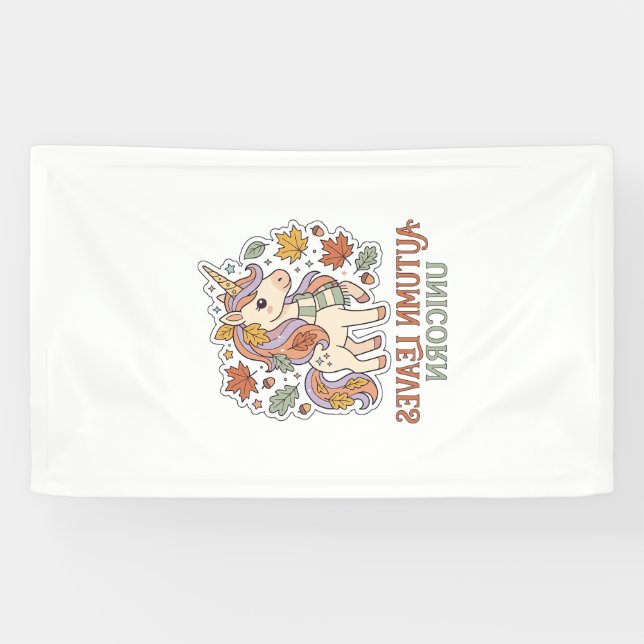 Banderoles Licorne Feuilles D'automne Licorne Conception Grap (Horizontal)