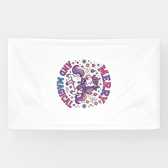Banderoles Licorne Joyeuse et Magique (Horizontal)