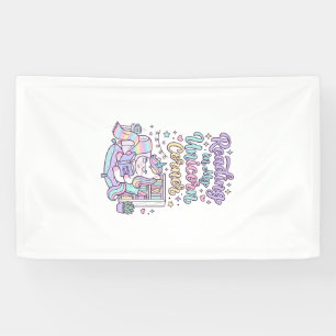 Banderoles Licorne lisant dans mon coin licorne T-shirt paste