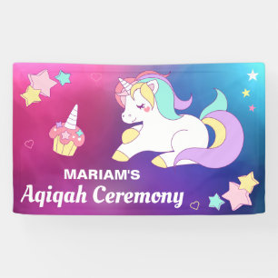 Banderoles Licorne magique mignonne Aqiqah