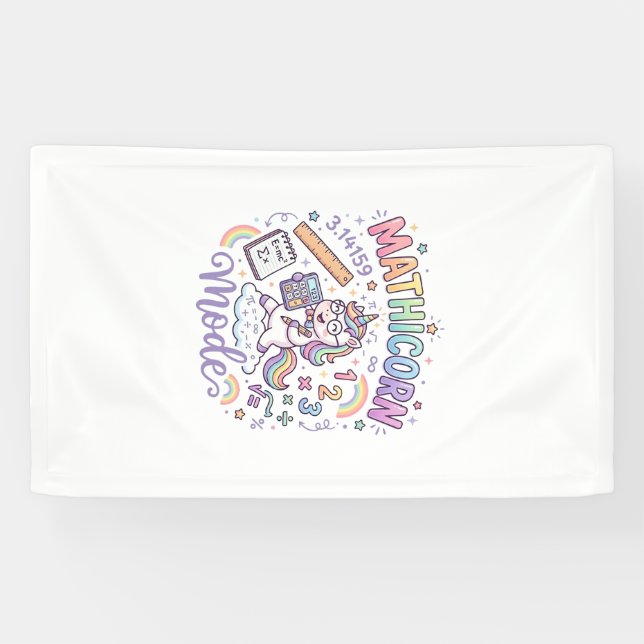 Banderoles Licorne Mathicorne Mode Typographie Adorable Desig (Horizontal)