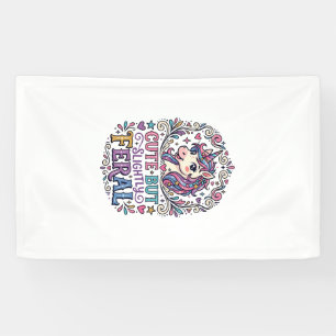 Banderoles Licorne Mignonne mais Légèrement Féroce Fond Blanc