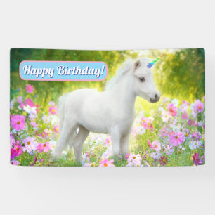 Banderoles Licorne Poney Blanc