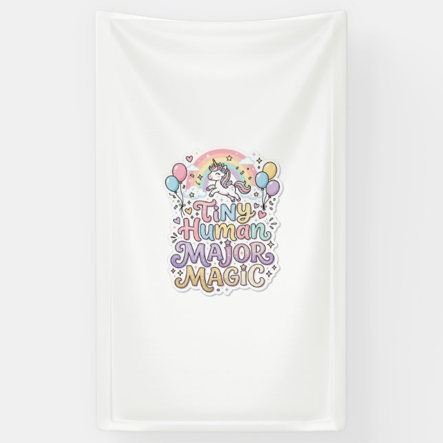 Banderoles Licorne Tiny Human Major Magic Premium Vector Vect (Vertical)