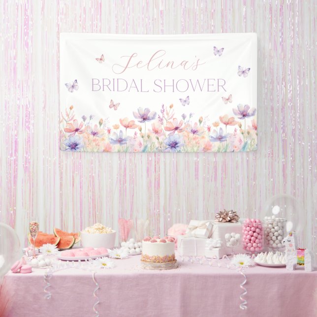 Banderoles Lifetime of Butterflies Wildflower Bridal Shower (Fête)