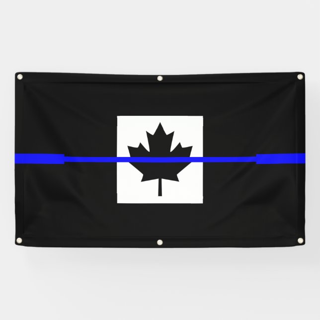 Banderoles Ligne Bleue fine sur la conception du drapeau cana (Horizontal)