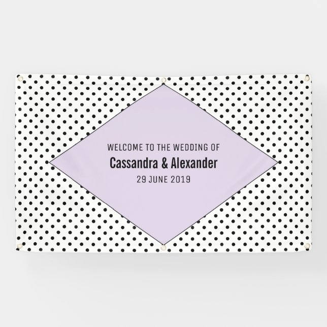 Banderoles Lilac Mariage Pois moderne (Horizontal)