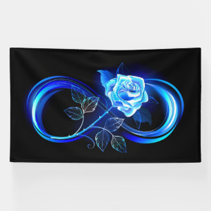 Banderoles L'infini lumineux avec une rose bleue
