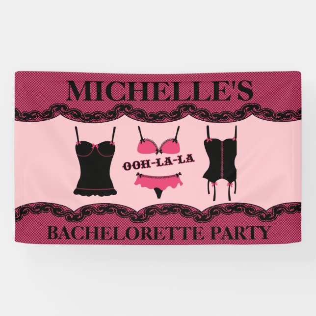 Banderoles Lingerie rose, partie de Bachelorette (Horizontal)