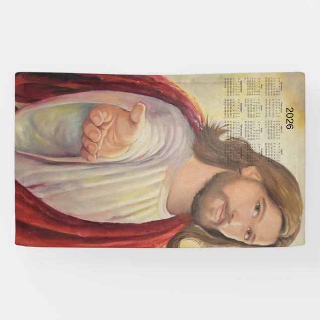 Banderoles L'Invitation Divine : Calendrier Jésus 2026 (Horizontal)