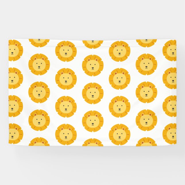 Banderoles Lion Anniversaire Art pour enfants (Horizontal)