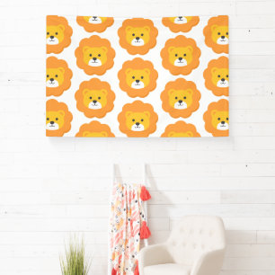 Banderoles Lion Anniversaire Enfants Salle Wall Art