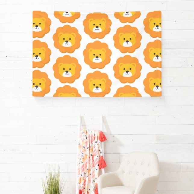Banderoles Lion Anniversaire Enfants Salle Wall Art (Insitu)