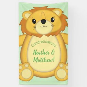 Banderoles Lion Baby shower vert