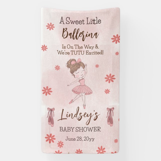 Banderoles Little Ballerina Est En Route Tutu Baby (Verticale)